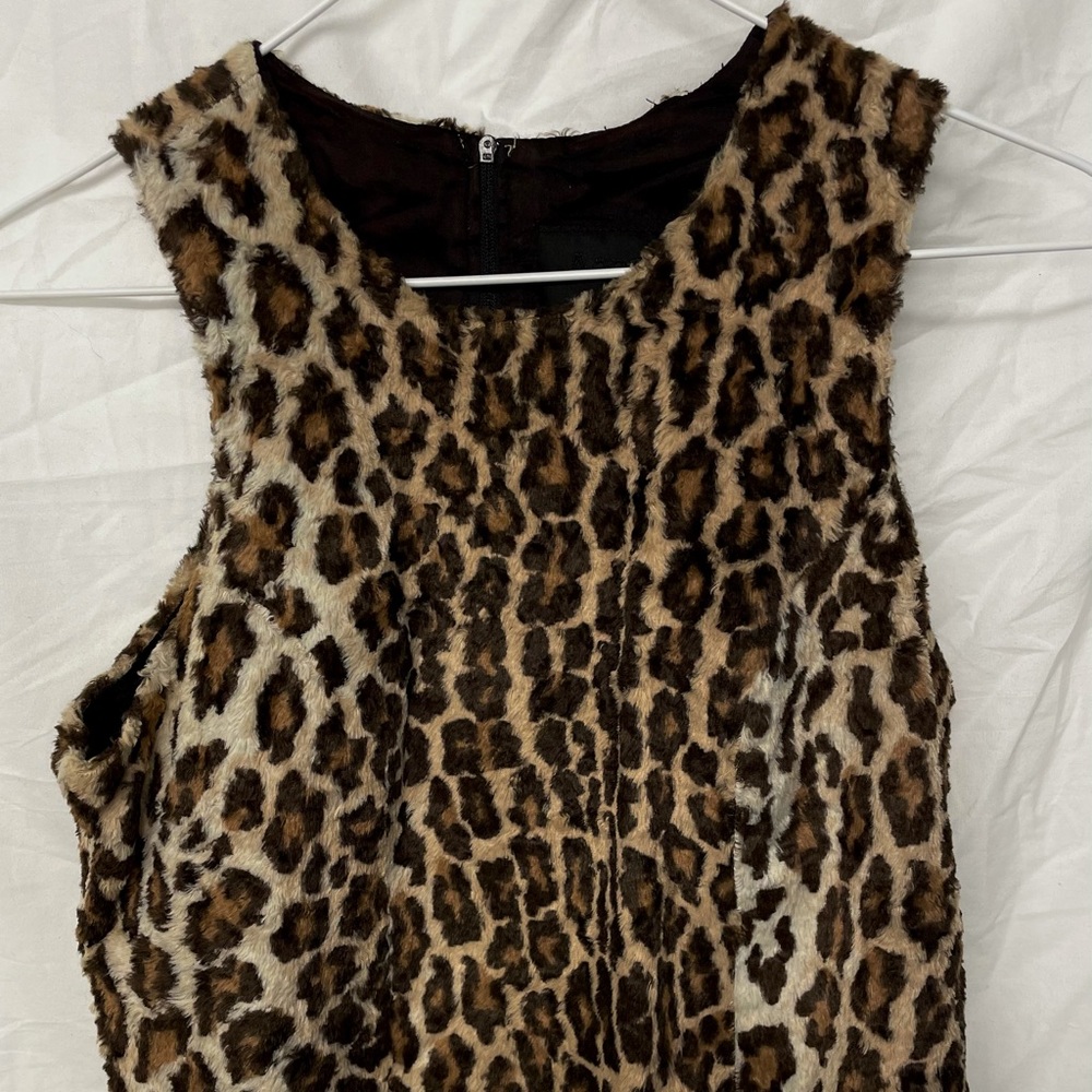 Anna Sui Faux Fur Leopard Print Tank